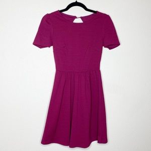 Magenta Cutout  Back Mini Dress